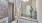 a bathroom with a large mirror