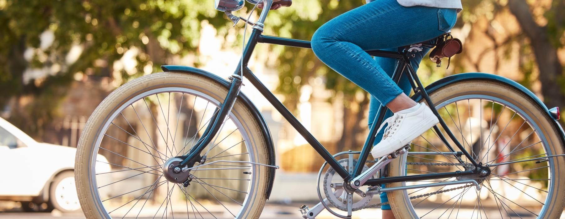 a person riding a bicycle